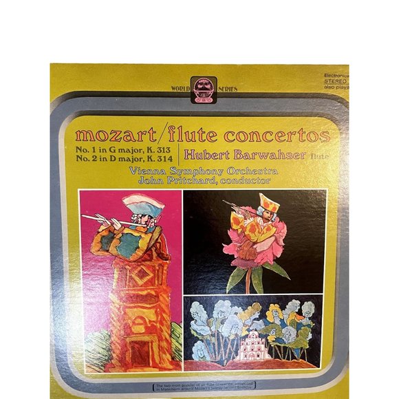 Vintage Vinyl Mozart Flute Concertos No. 1 in G major, No. 2 in D major with Hub - Picture 3 of 7